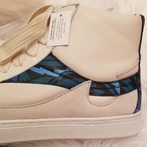 Nwt Coach Shearling Pointed Toe High Top Sneakers - Picture 2 of 8